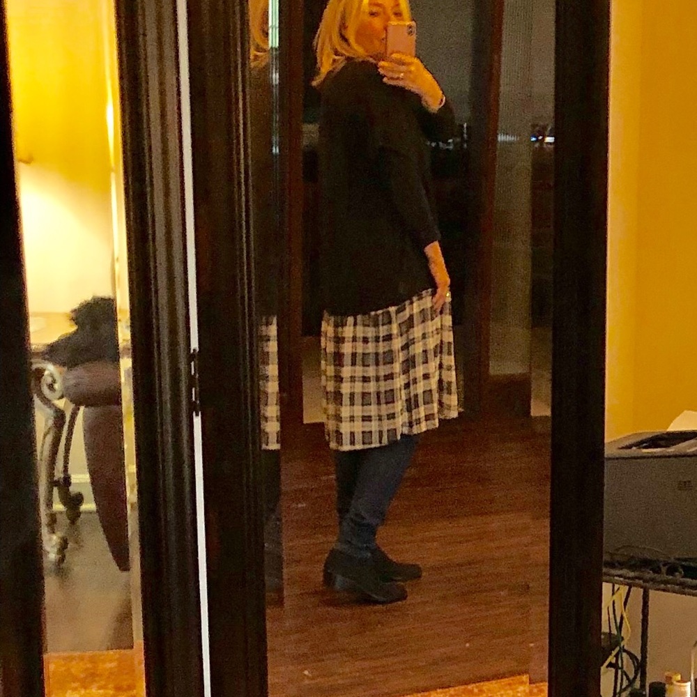 Black kimono with plaid border BNWOT - Picture 4 of 4
